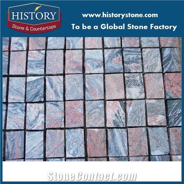 Multicolor Red Granite Cobble Stone Look Floor Tiles Paving Stone for Sale Driveway/Walkway/Garden/Floor Paving Stone
