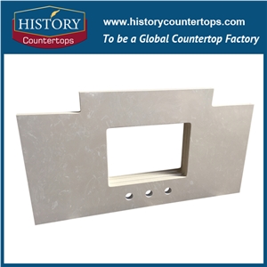 Own Quarry China History Quartz Stone Countertops,Engineered Stone Bathroom Countertops,Custom Vanity Countertops,Grey Color Quartz Countertops