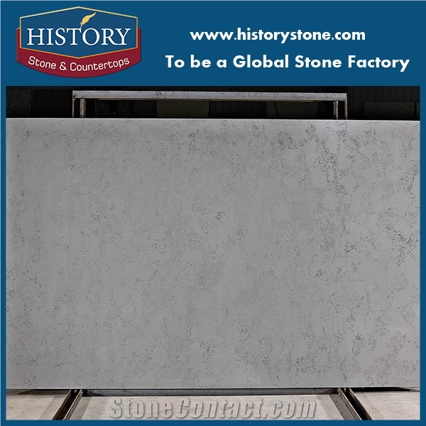 Own Quarry China History Quartz Stone Countertops,Engineered Stone Kitchen Countertops,Kitchen Desk Countertops,Grey Color Quartz Countertops