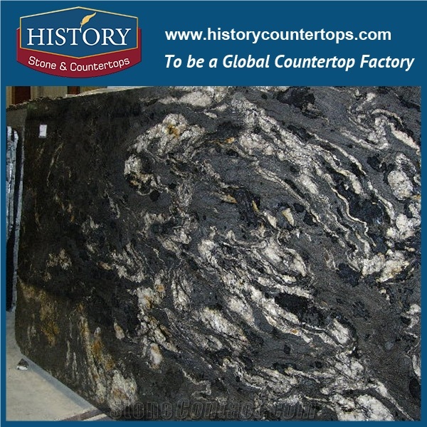 Reasonable Cost Brazil Titanium Granite Slabs/ Black and Golden Granite Slabs/Black Cosmics Granite/Titanium Slabs for Countertops Prefab Hot Sales