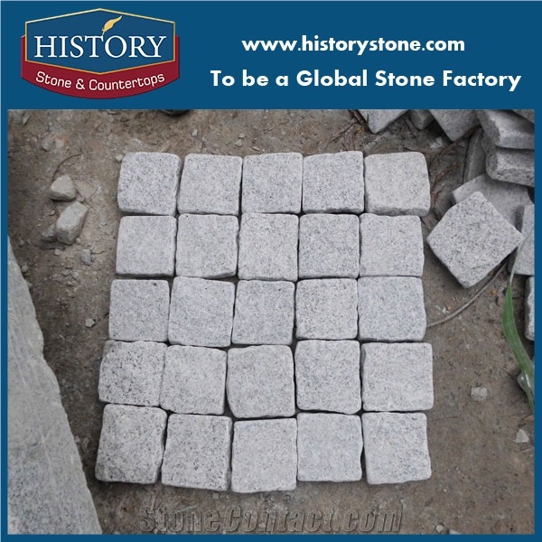 Wholesale G603 Flamed Granite 30x30 Outside Cube Stone Cobble Stone Pavers,Landscaping Stone, Garden Stepping Pavements,Exterior Stone