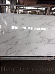 Artificial Micro-Crystallized Stone,White Color with Grey Grains Slabs