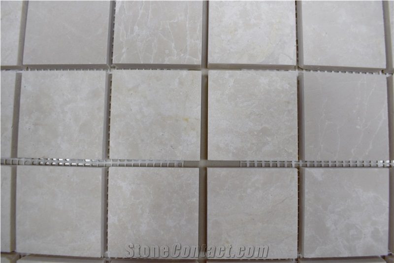 Natural Stone Floor Tile Beige Polished Marble Mosaic, Light Emperador Mosaic