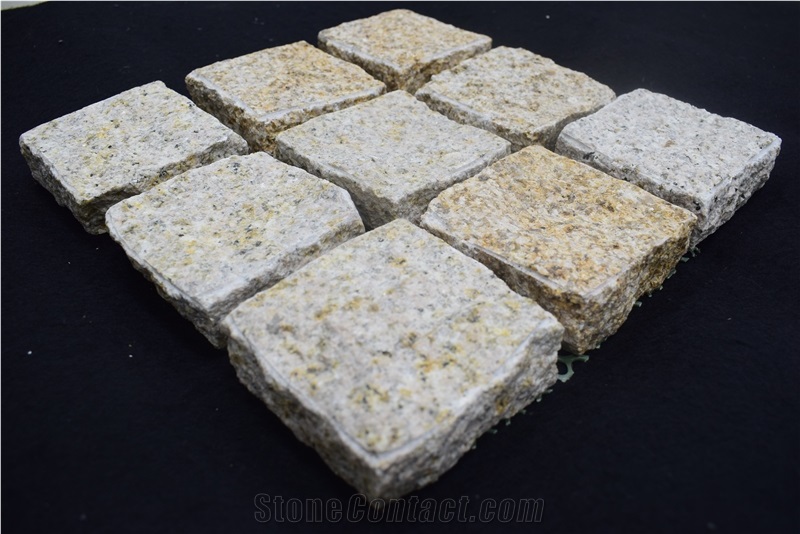 Shandong Yellow Cube, Rusty Pave Granite, Natural Split Stone,G682 Pave Granite