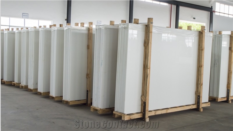 China Artificial Stone, White Microcrystal 1.2/1.8/2cm Tiles&Slabs