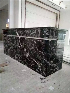 China Century Black Ice Flower Natural Marble Customized Table Design