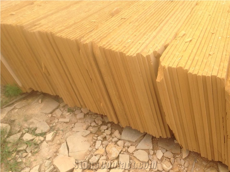 China Wooden Vein Yellow Sandstone Wall/Floor Tiles&Slabs