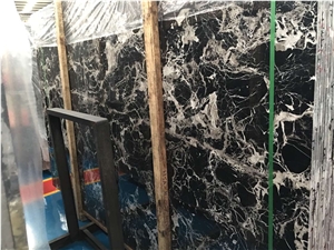 Natural China Century Black Ice Flower Marble Wall/Floor Tiles & Slabs