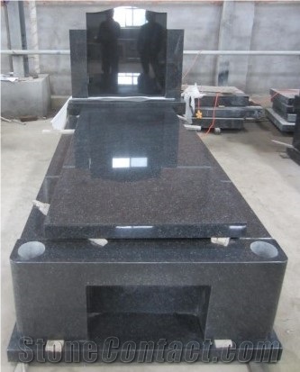 A Grade Natural Black Granite Customized Headstone