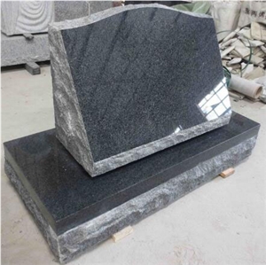 American Customized Hand Carved Shanxi Black Granite Headstone