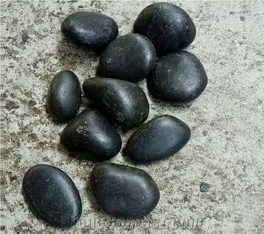 Color Last Long Time Polished Natural River Black Stone Pebbles