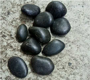 Color Last Long Time Polished Natural River Black Stone Pebbles