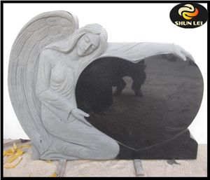 Natural Black Granite Angel Baby Headstones/Tombstone/Monument