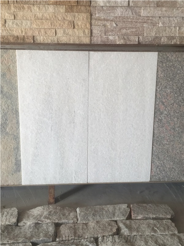 Natural White Quartzite Customized Polished Tiles