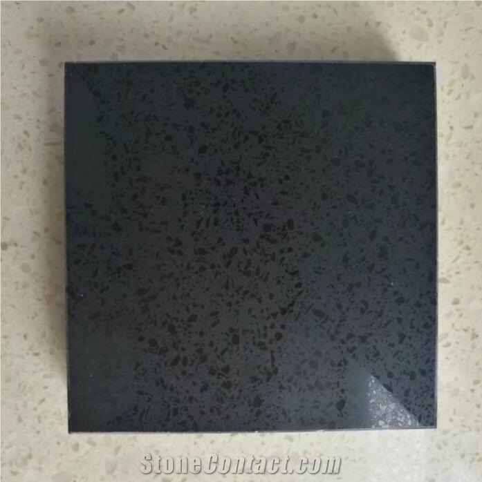 Sparkle Black Quartz Stone Slabs for Countertops