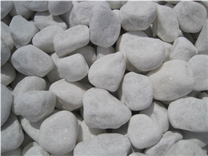 Tumbled White Pebble Stone Snow White Pebble