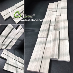 3d White Wood Marble Ledge Stone Feature Wall Cladding