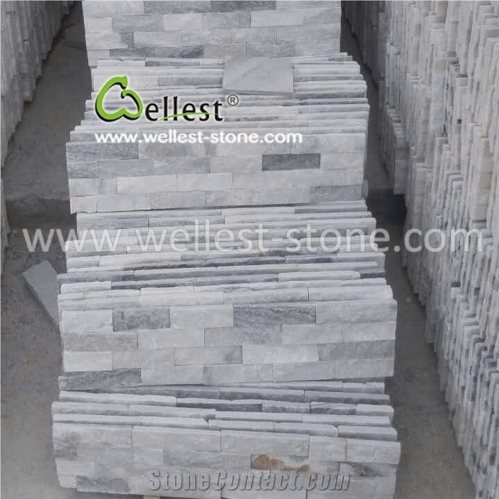 Elegant Light Grey Quartzite Culture Ledge Stone for Indoor Wall