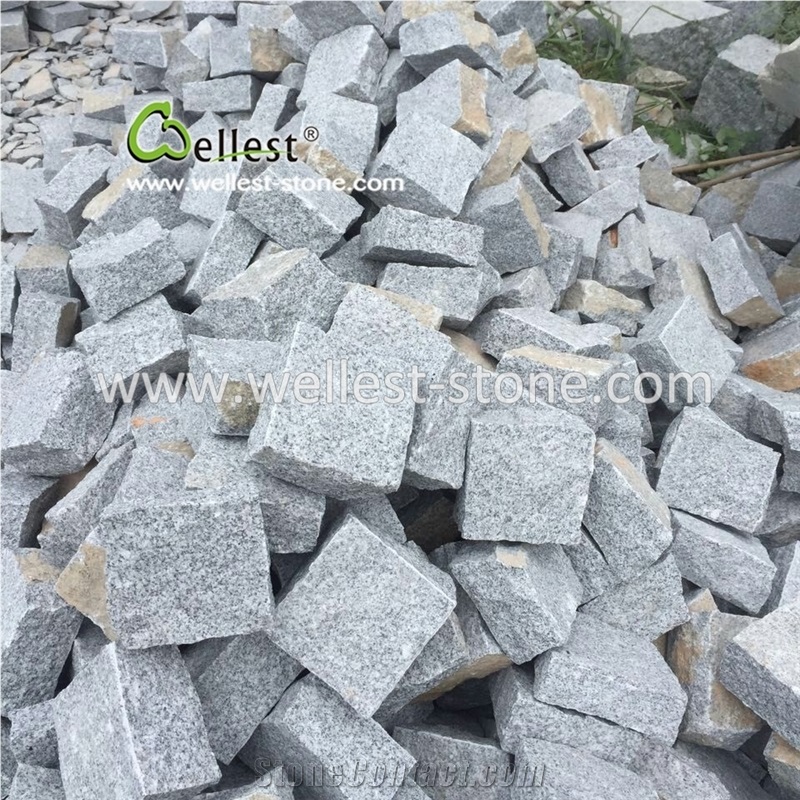 G603 Lunar Pearl Cobble Cube Stone for Walkway Driveway Landscape