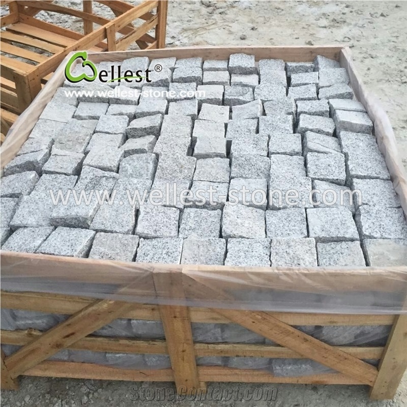 G603 Lunar Pearl Cobble Cube Stone for Walkway Driveway Landscape