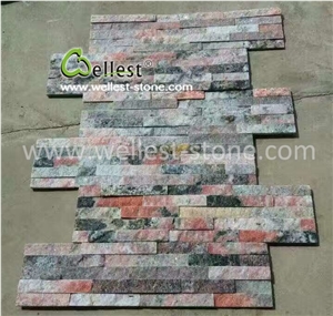 Galaxy Gold Red Quartzite Ledge Stone Culture Stone for Feature Wall