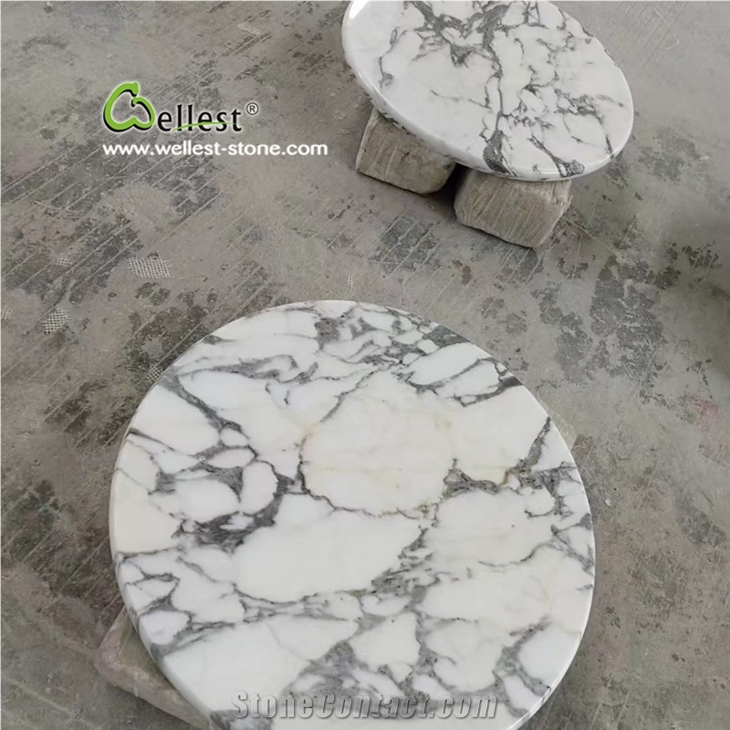 M814 Arabescato White Marble Restaurant Dinner & Coffee Table Top