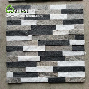 Modern Concise Style Black & White Quartzite Culture Stone Ledge Stone