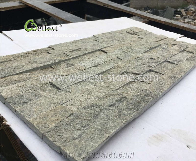 Natural Green Quartzite Ledge Stone for Wall Covering Siding