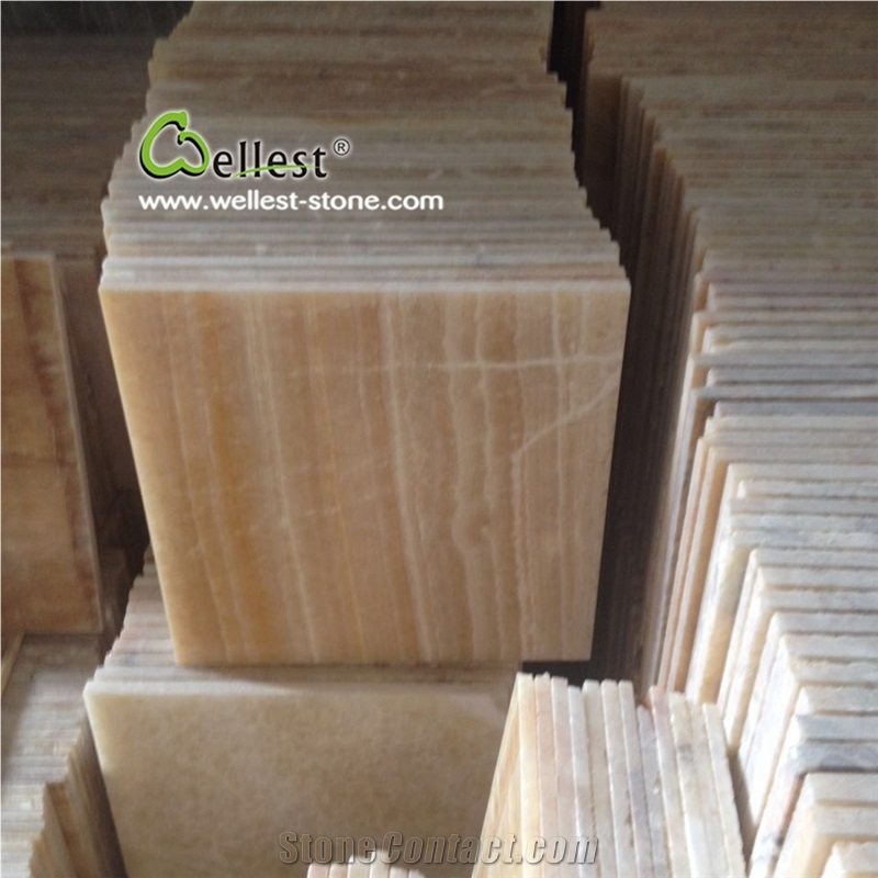 Yellow Beige Rosin Onyx Tile for Wall Floor Covering Cladding Siding
