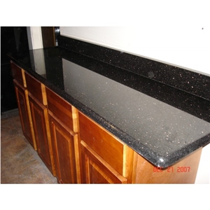 India Granite Black Galaxy Kitchen Prefabricated Countertops