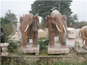 Marble Elephant Statue Sculpture by Hand Carved