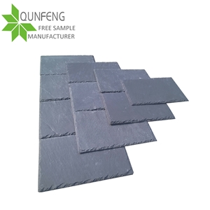 China Factory Direct 40*20cm Natural Rectangle Black Slate Roof Tiles