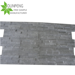 Manufacturer Black Slate Charcoal Natural Culture Stone Stacked Tiles