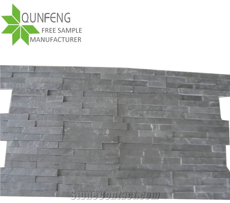 Popular Natural Black Slate Cultured Stone for Wall Cladding