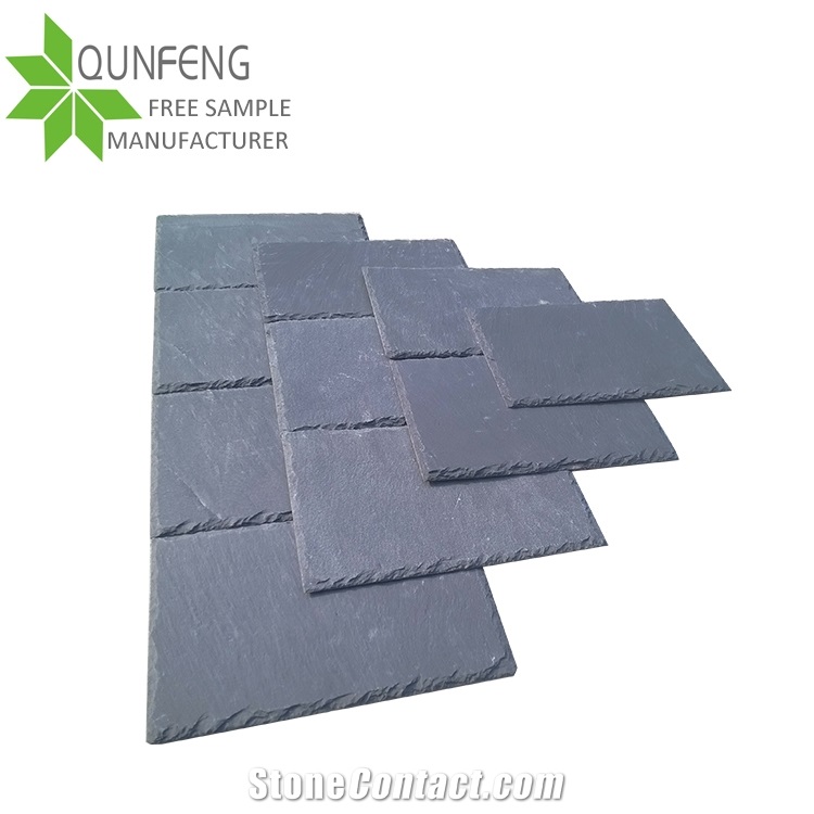 Pre-Drilled Holes,Honed Surface,China Natural Black Slate Roof Tile