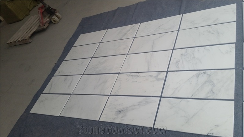 Eastern Marble Tiles with Grey Veins Pure White Base Marble Floor Tile