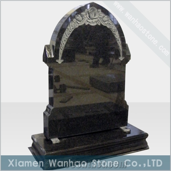 China Black Granite Tombstone,Engraved Monument Funeral Headstone