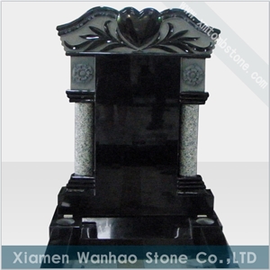 China Black Granite Tombstone,Engraved Monument Funeral Memorials