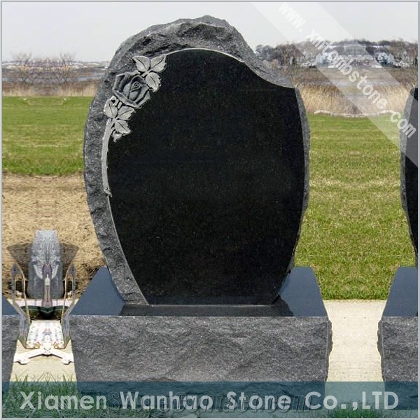 China Black Granite Tombstone,Engraved Monuments,Custom Memorials