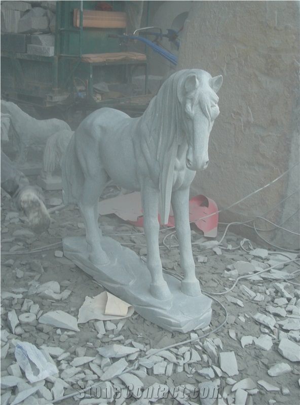 China Factory Granite Horse Sculpture Handcarved Garden Stone Carvings
