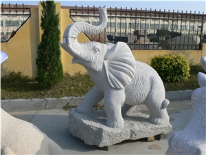China Factory Handcarved Elephant Sculptures Garden Stone Carvings