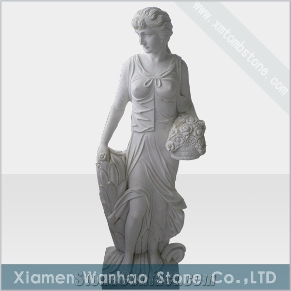 China Factory White Marble Sculptures Garden Statues Angel Carvings