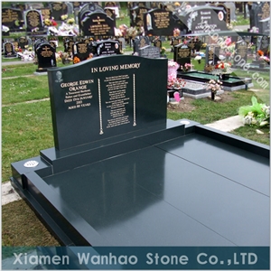 China Green Granite Tombstone Engraved Family Monument,Tombstone