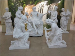 China White Marble Sculptures Angel Statues Garden Stone Carvings