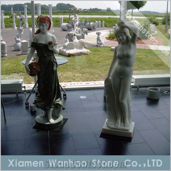 China White Marble Statues Angel Sculptures Garden Decoration Carvings