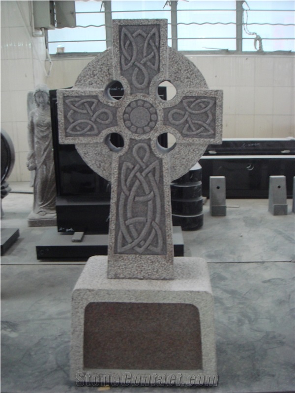 Chinese Granite Tombstone Cross Monument Funeral Headstone