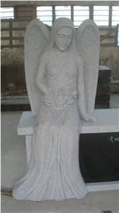 Chinese Granite Tombstone& Monument with Engraved Sculptures