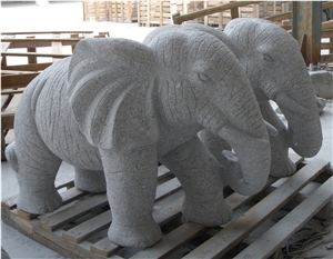 Granite Elephant Sculptures Garden Carvings Landscaping Decoration