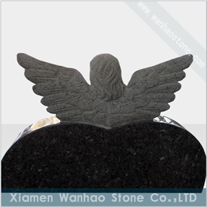 Polished Granite Tombstone Angel Heart Monument,Engraved Memorials