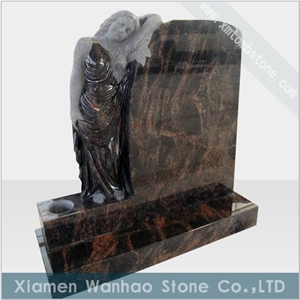Polished Granite Tombstone Angel Monument Engraved Memorials